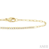 1/4 Ctw Round Cut Diamond Paperclip Chain Bracelet in 14K Yellow Gold
